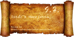 Istók Henrietta névjegykártya